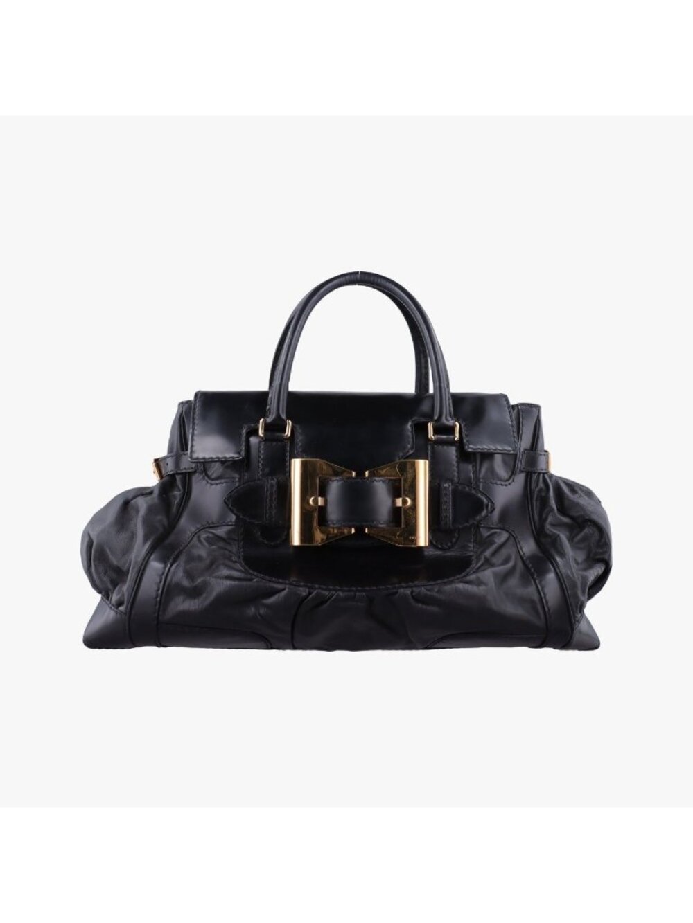 Gucci Dylux Queen Large Black Leather Handbag